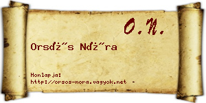 Orsós Nóra névjegykártya