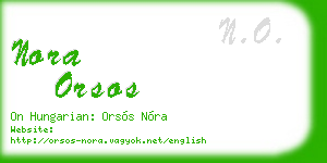 nora orsos business card
