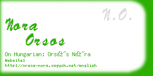 nora orsos business card